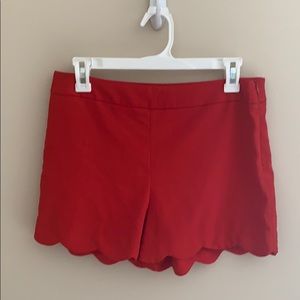 Monteau Red Shorts with Scallop Bottom (Size L)